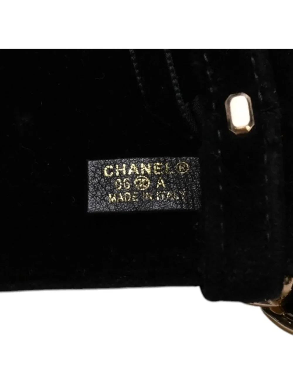 Chanel Belt Velvet Velour 65/26 Black Gold